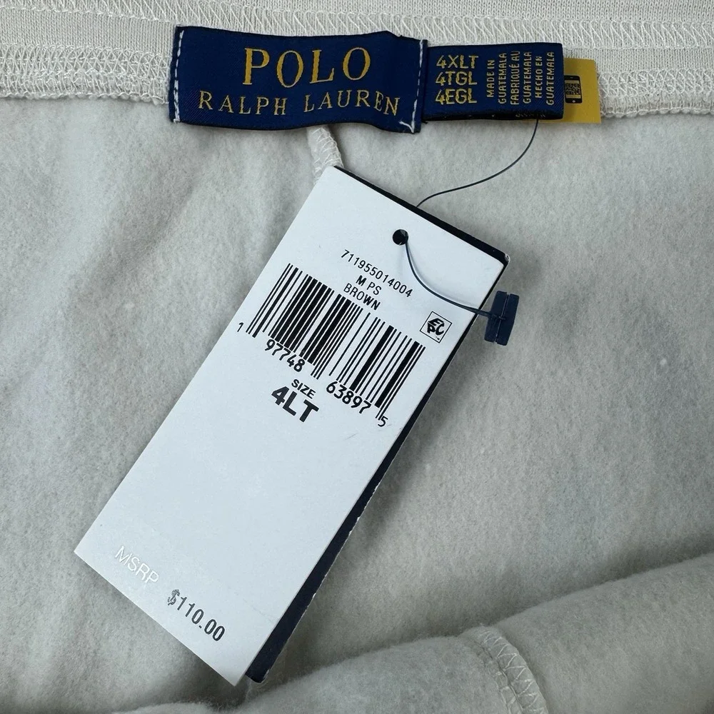 Polo Ralph Lauren Mens Logo Sweat Shorts Brown 4XLT Drawstring 711955014004